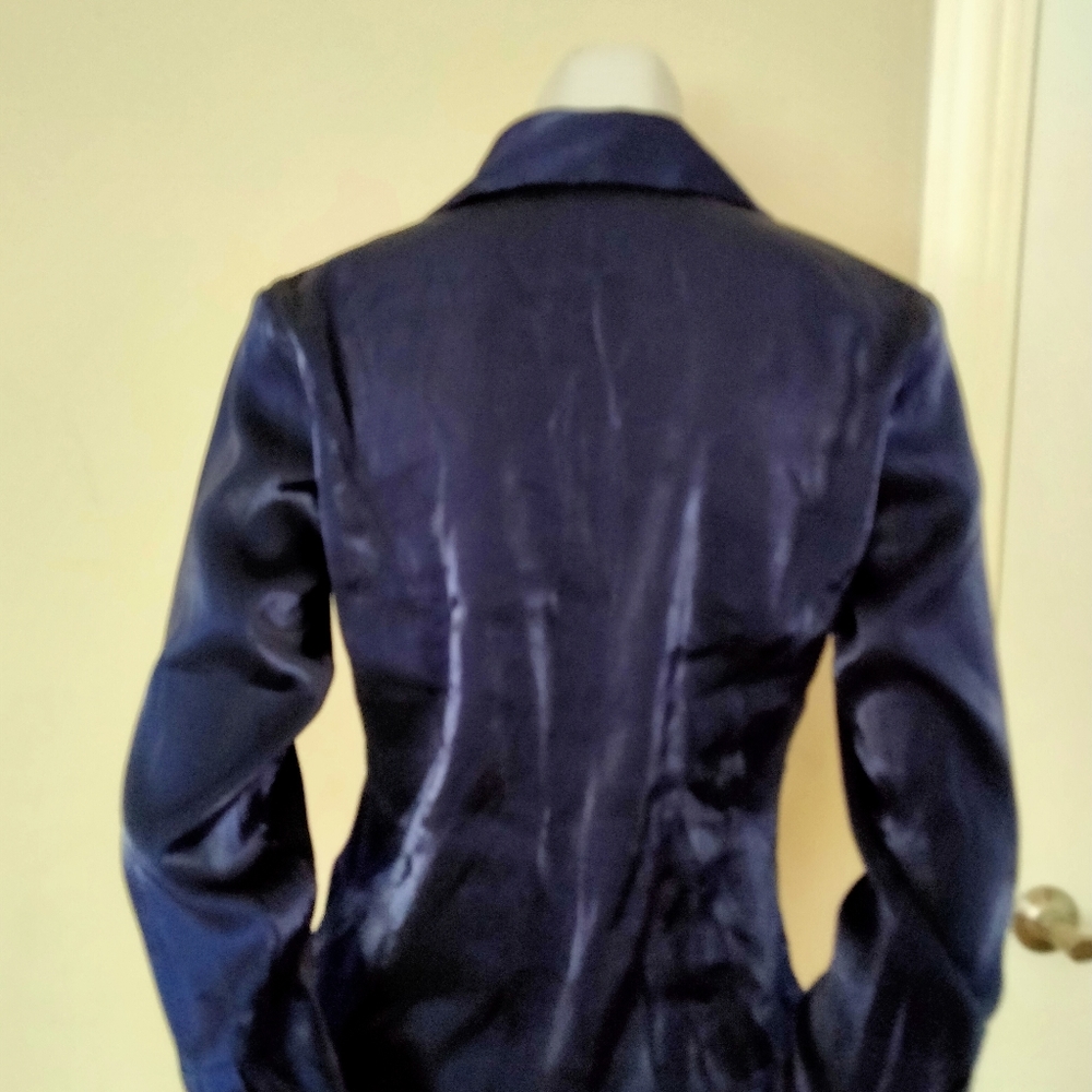 Cavier timeless button up silk dark blue shirt - Picture 4 of 5